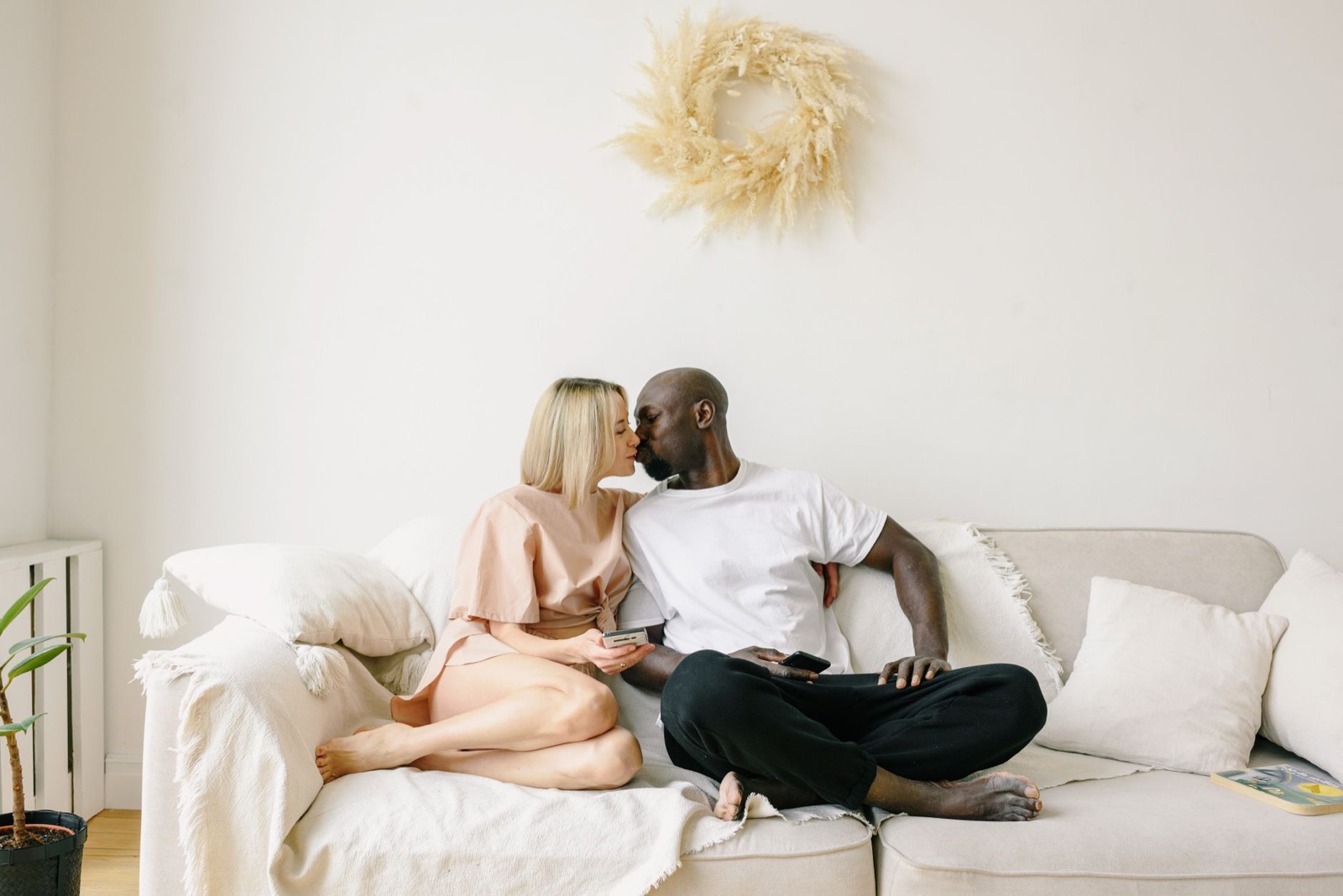 A couple relaxing in a healthy, comfortable home